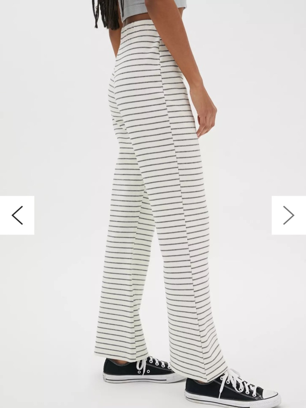 Urban Outfitters Cream & Black Striped Naomi Flare Knit Pants Medium NWT - Picture 4 of 9